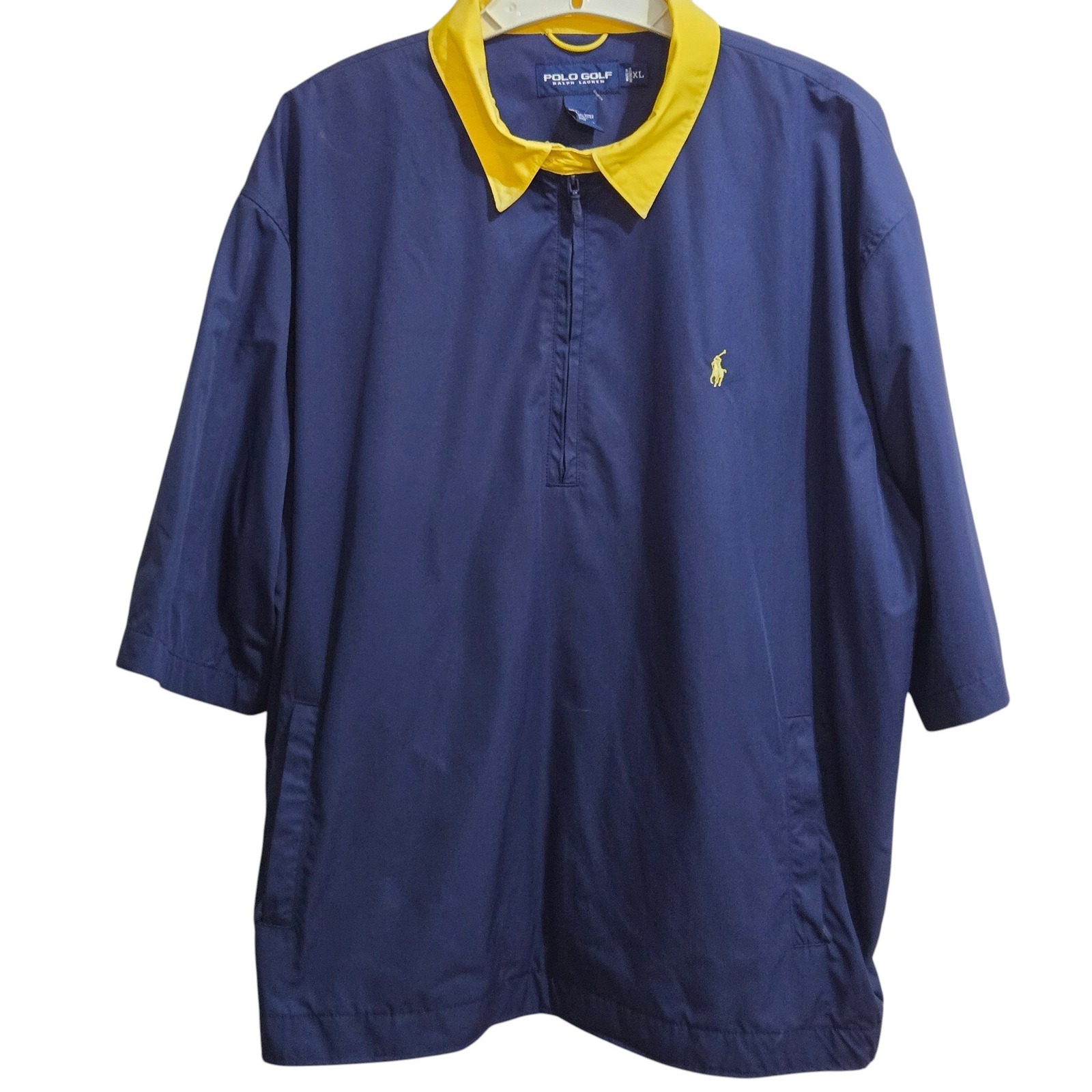 Polo Golf Ralph Lauren Mens Xl Quarter Zip Windshirt Pullover Short Sleeve Golf